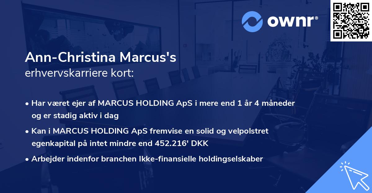 Ann-Christina Marcus's erhvervskarriere kort