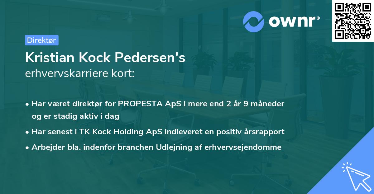 Kristian Kock Pedersen's erhvervskarriere kort