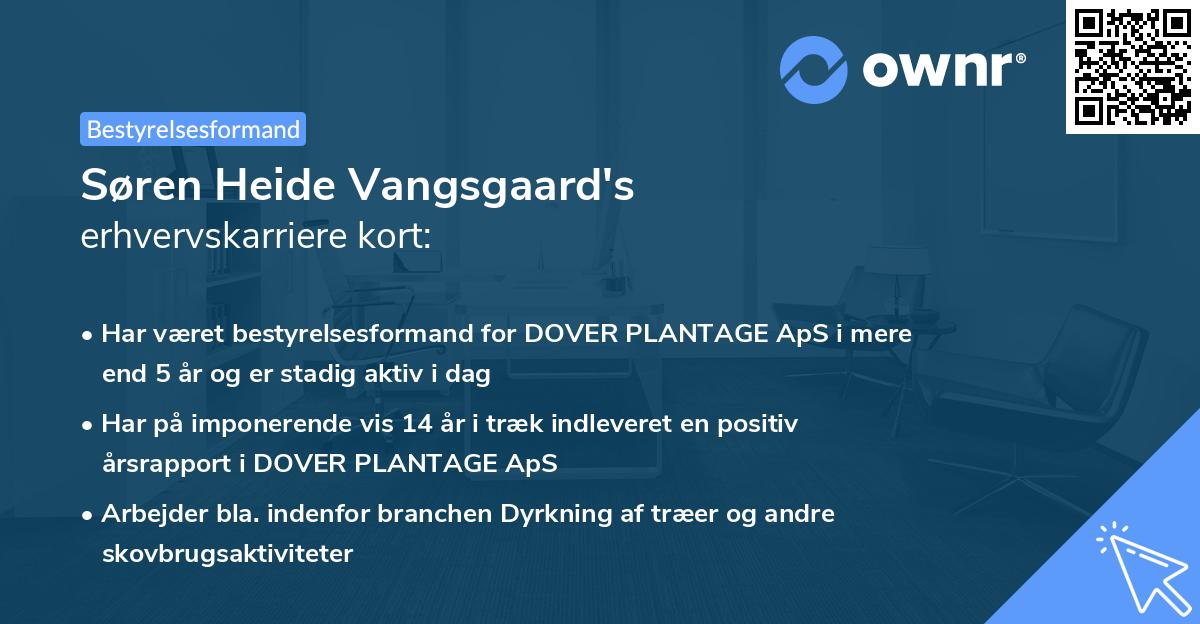 Søren Heide Vangsgaard's erhvervskarriere kort
