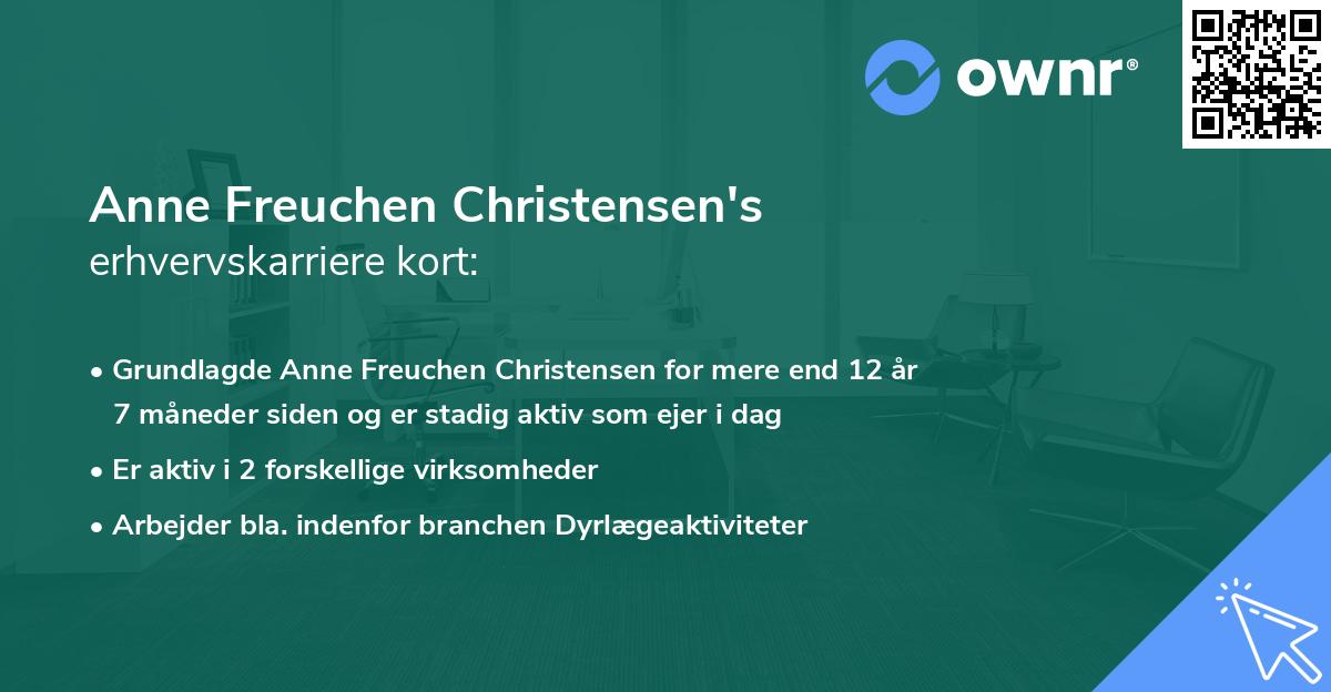 Anne Freuchen Christensen's erhvervskarriere kort
