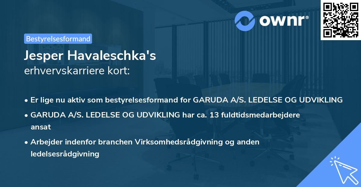 Jesper Havaleschka's erhvervskarriere kort