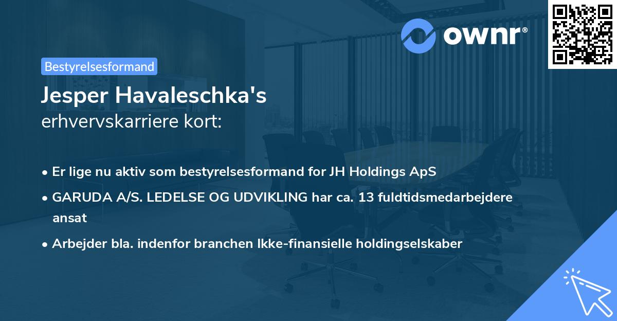 Jesper Havaleschka's erhvervskarriere kort