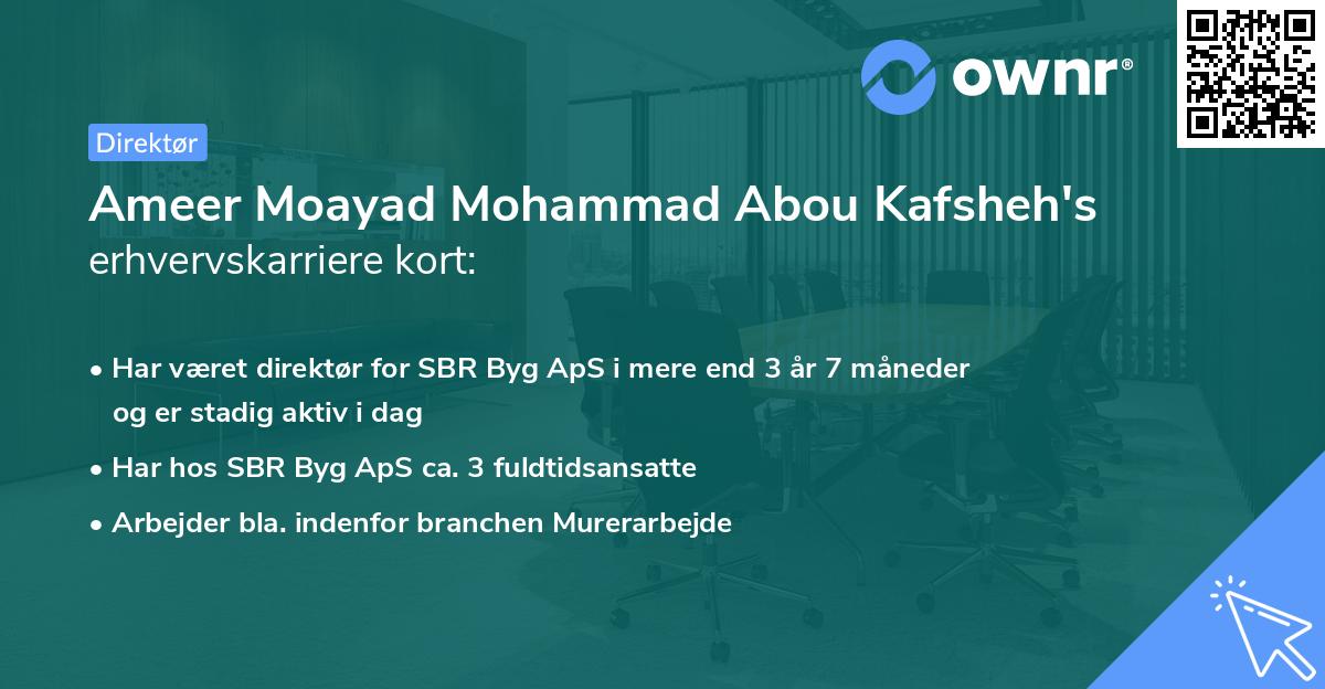 Ameer Moayad Mohammad Abou Kafsheh's erhvervskarriere kort