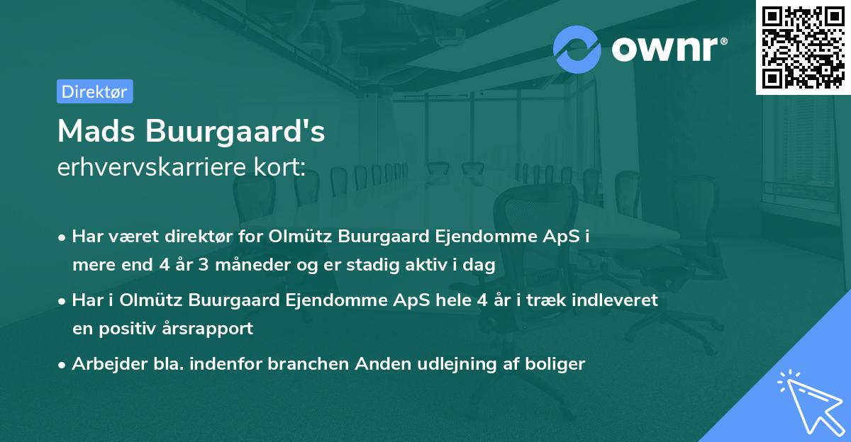 Mads Buurgaard's erhvervskarriere kort