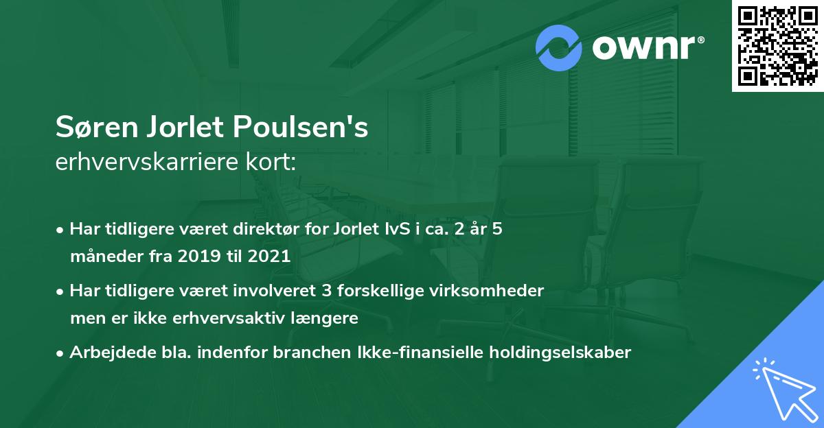 Søren Jorlet Poulsen's erhvervskarriere kort