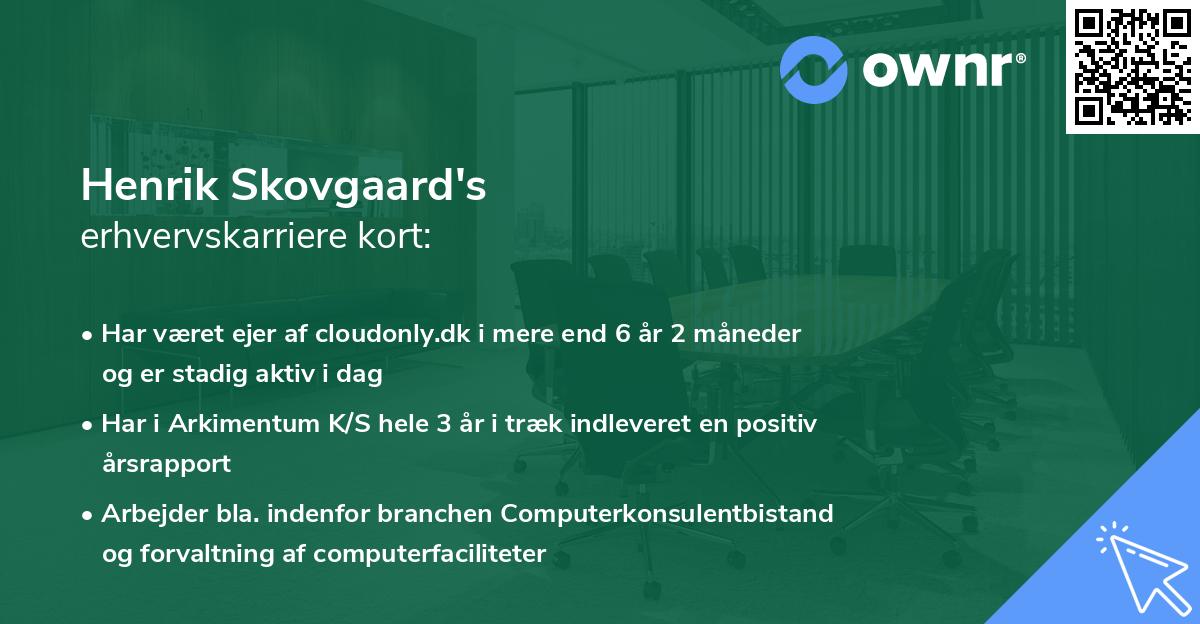 Henrik Skovgaard's erhvervskarriere kort