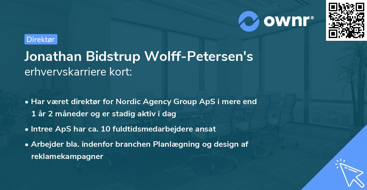 Jonathan Bidstrup Wolff-Petersen's erhvervskarriere kort