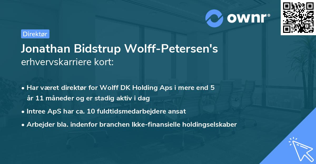 Jonathan Bidstrup Wolff-Petersen's erhvervskarriere kort