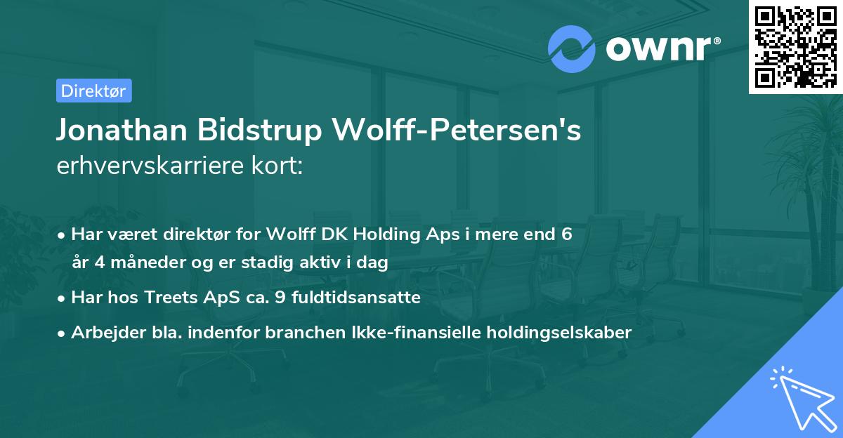 Jonathan Bidstrup Wolff-Petersen's erhvervskarriere kort