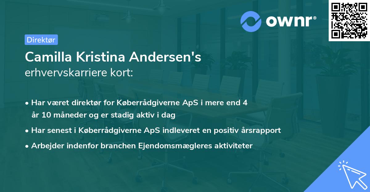 Camilla Kristina Andersen's erhvervskarriere kort
