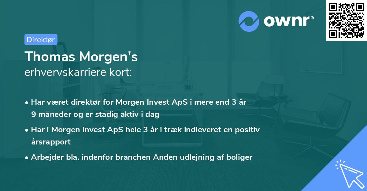 Thomas Morgen's erhvervskarriere kort