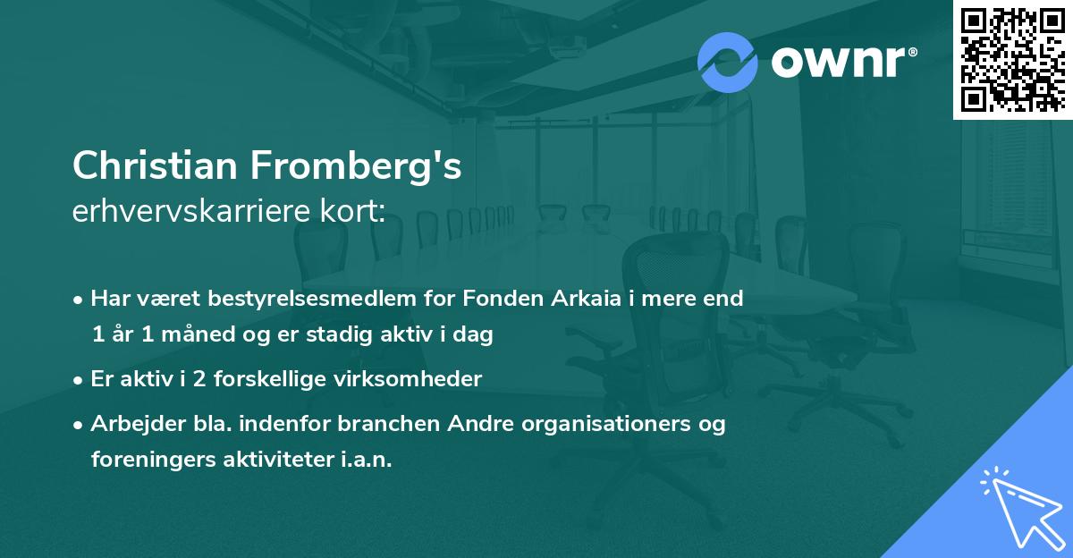 Christian Fromberg's erhvervskarriere kort