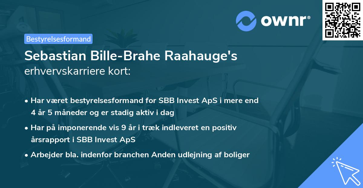 Sebastian Bille-Brahe Raahauge's erhvervskarriere kort
