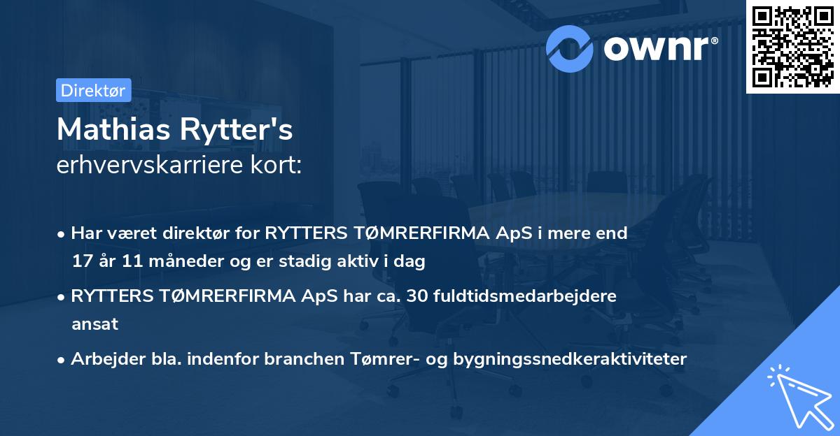 Mathias Rytter's erhvervskarriere kort