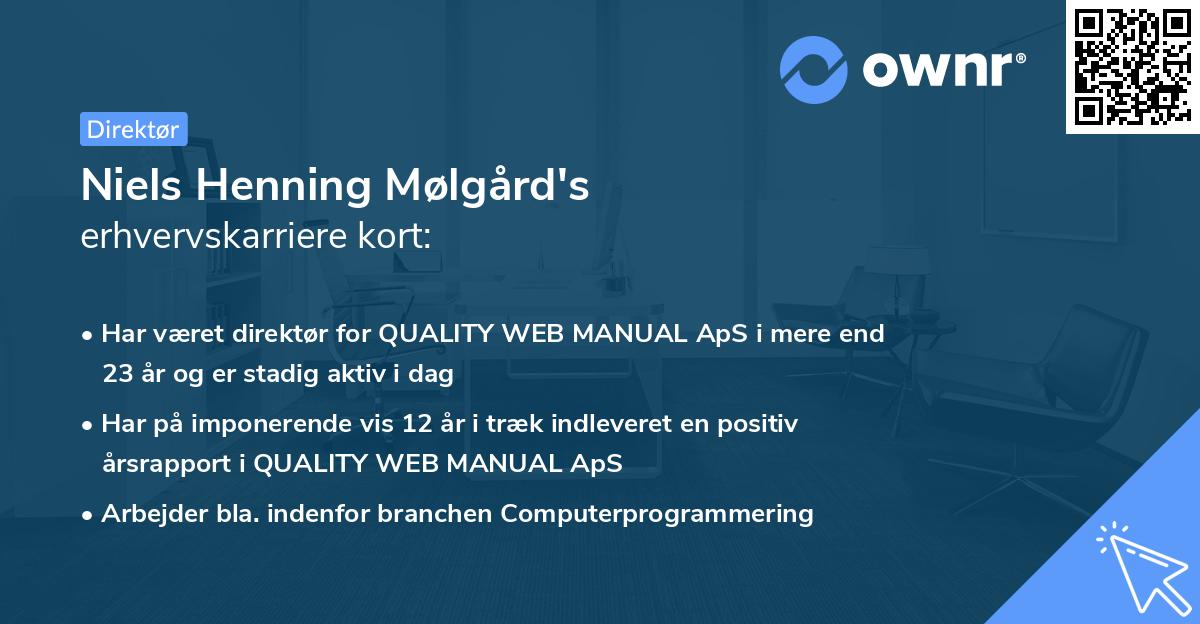 Niels Henning Mølgård's erhvervskarriere kort