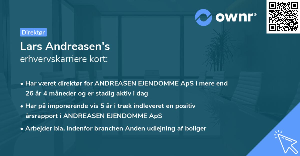 Lars Andreasen's erhvervskarriere kort