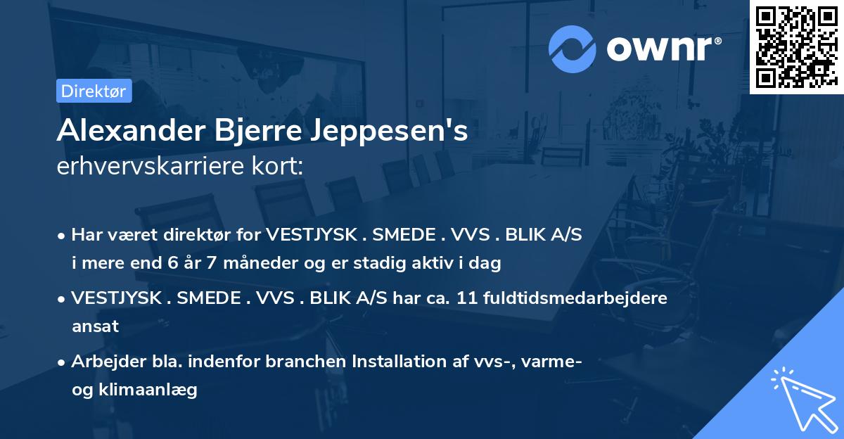 Alexander Bjerre Jeppesen's erhvervskarriere kort