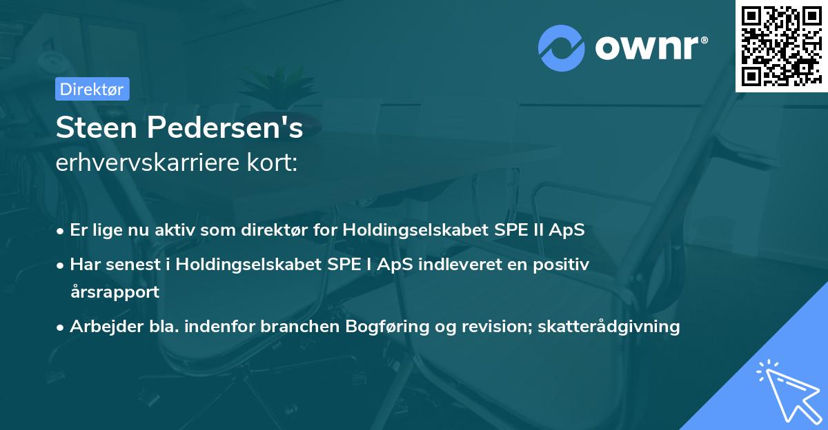Steen Pedersen's erhvervskarriere kort