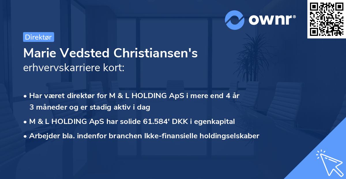 Marie Vedsted Christiansen's erhvervskarriere kort