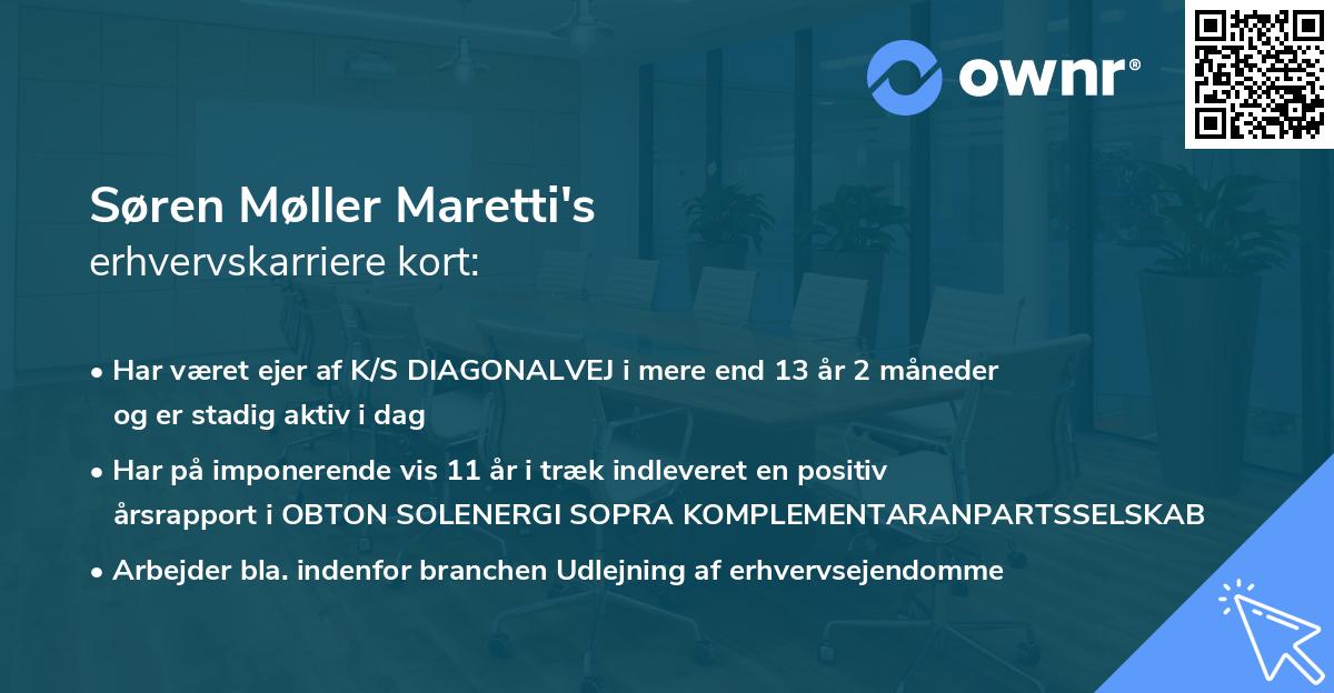 Søren Møller Maretti's erhvervskarriere kort