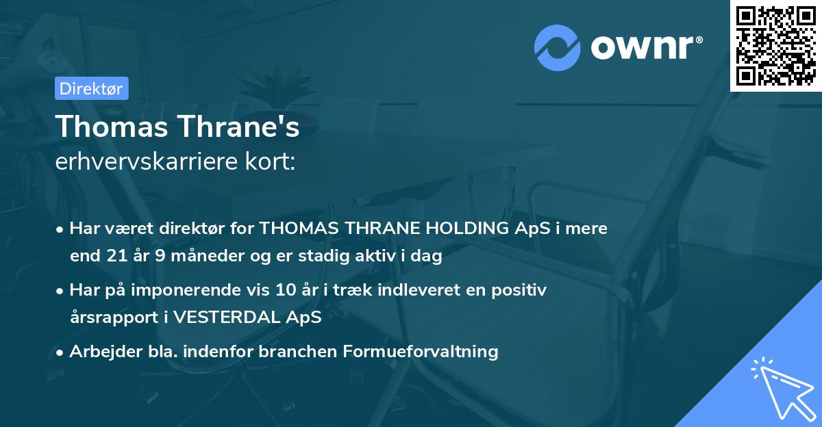 Thomas Thrane's erhvervskarriere kort