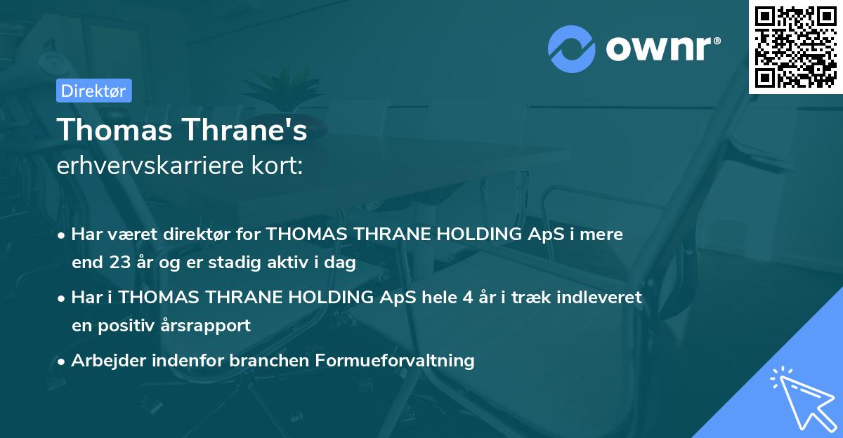 Thomas Thrane's erhvervskarriere kort