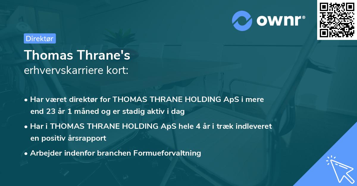 Thomas Thrane's erhvervskarriere kort