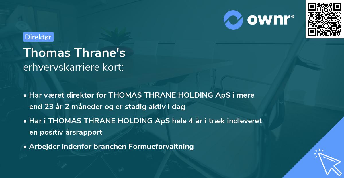 Thomas Thrane's erhvervskarriere kort