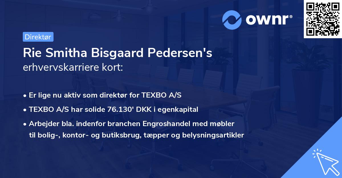 Rie Smitha Bisgaard Pedersen's erhvervskarriere kort
