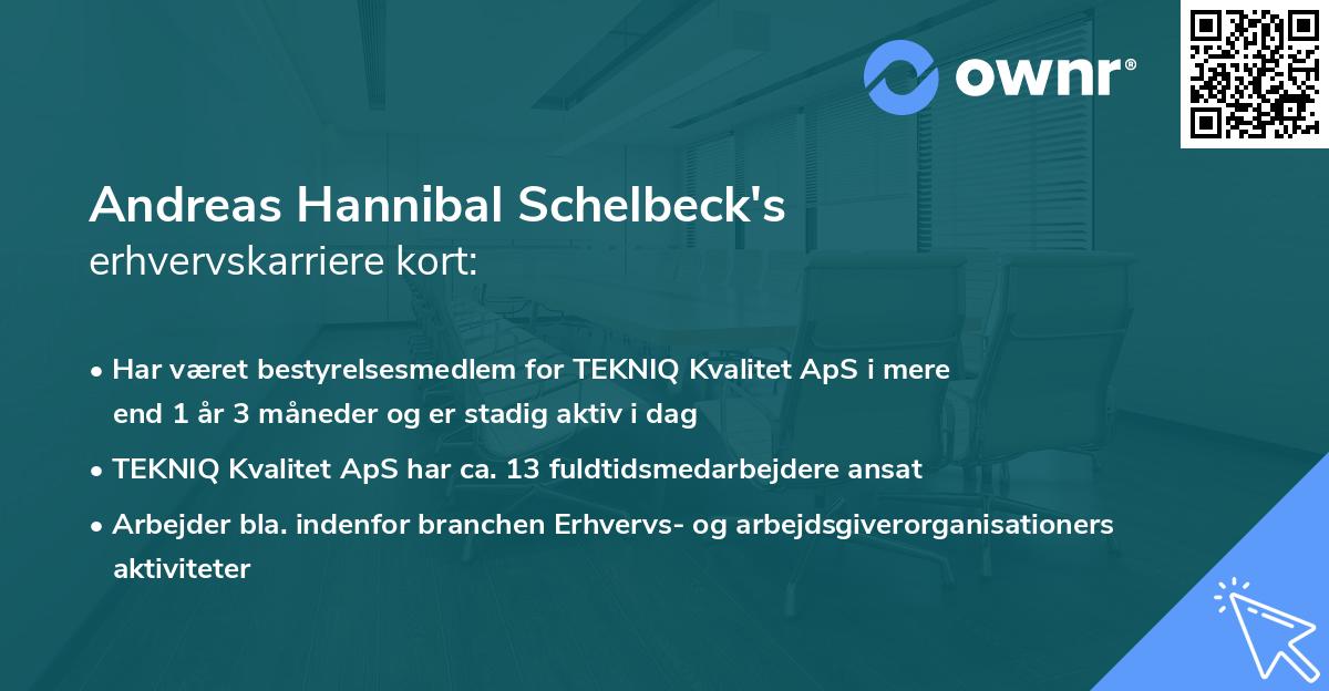 Andreas Hannibal Schelbeck's erhvervskarriere kort
