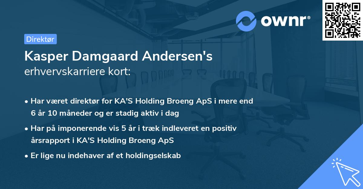 Kasper Damgaard Andersen's erhvervskarriere kort