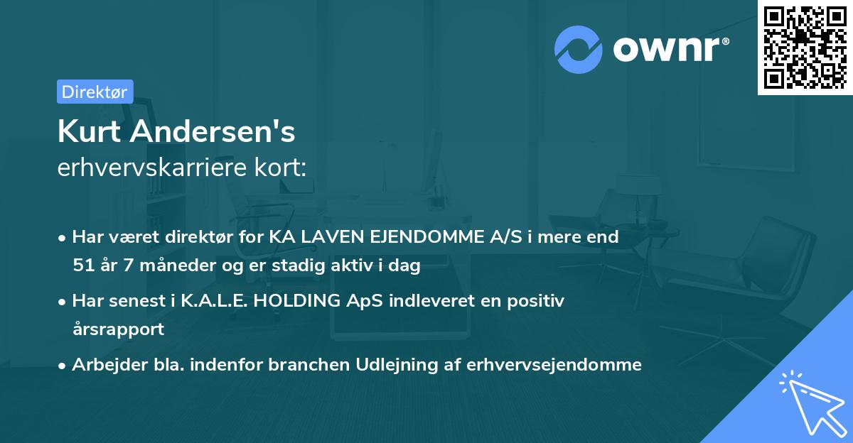 Kurt Andersen's erhvervskarriere kort