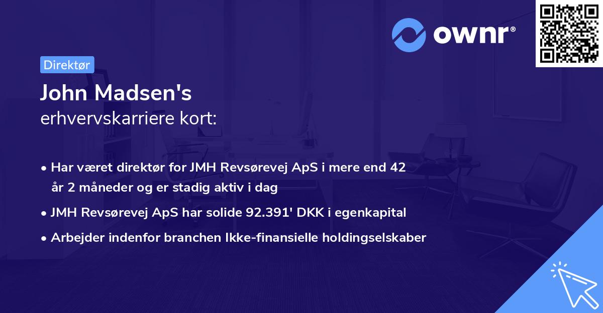 John Madsen's erhvervskarriere kort