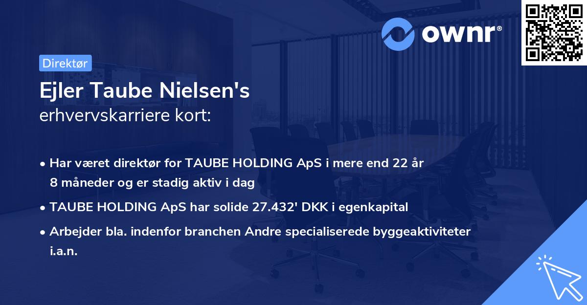 Ejler Taube Nielsen's erhvervskarriere kort