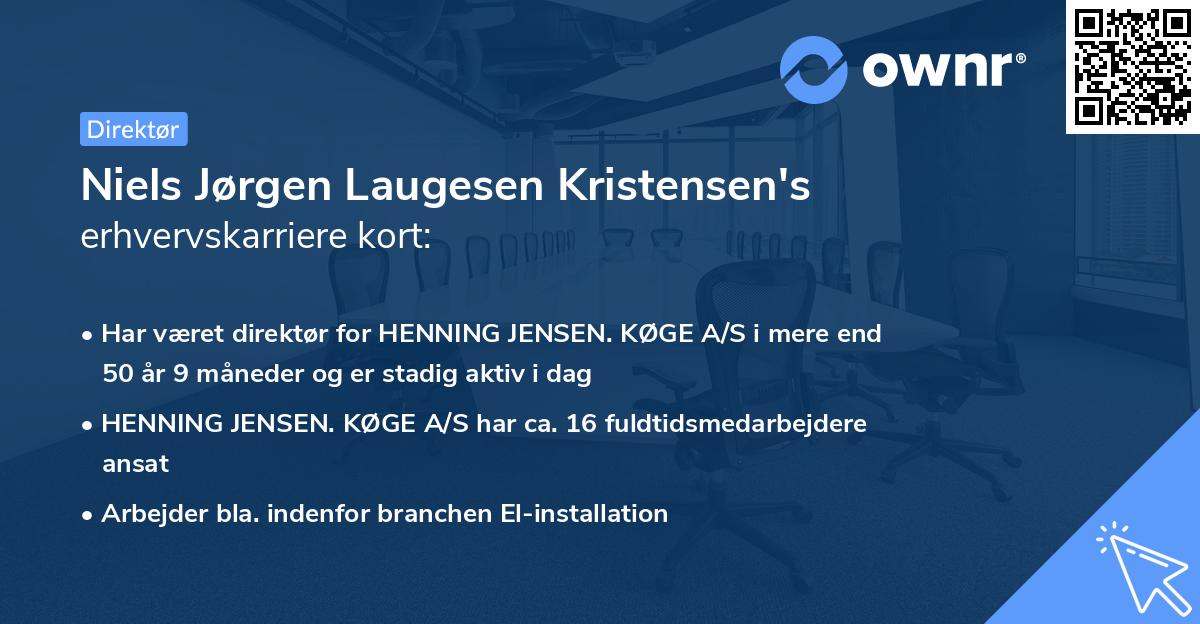 Niels Jørgen Laugesen Kristensen's erhvervskarriere kort