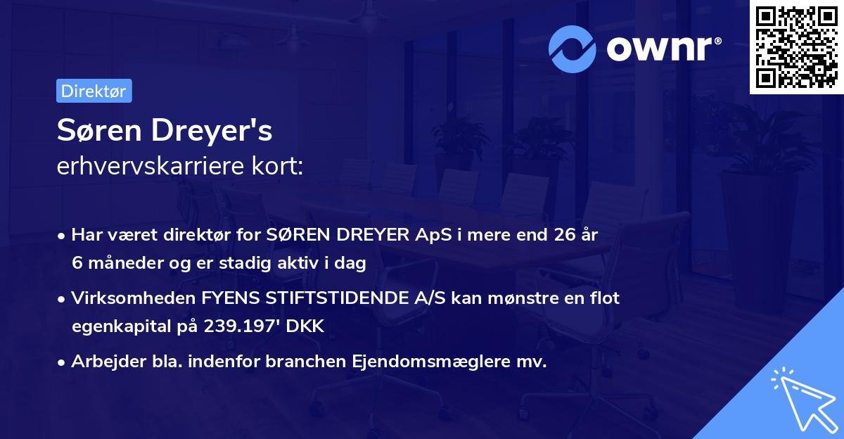 Søren Dreyer's erhvervskarriere kort