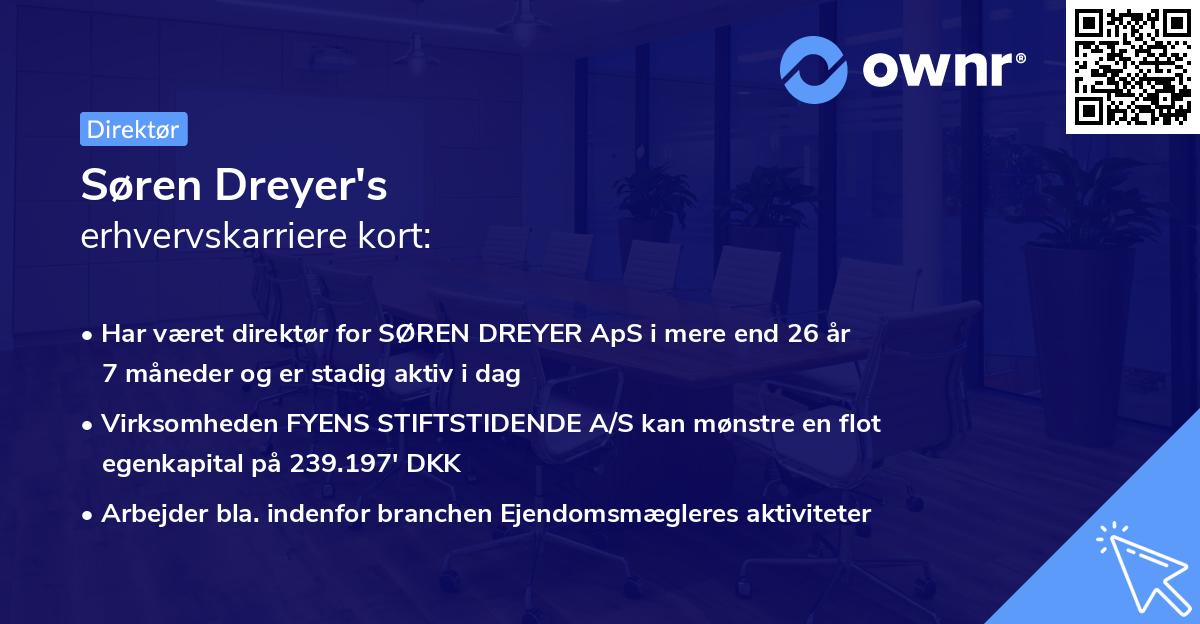 Søren Dreyer's erhvervskarriere kort