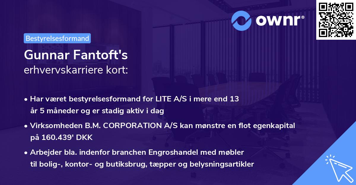 Gunnar Fantoft's erhvervskarriere kort