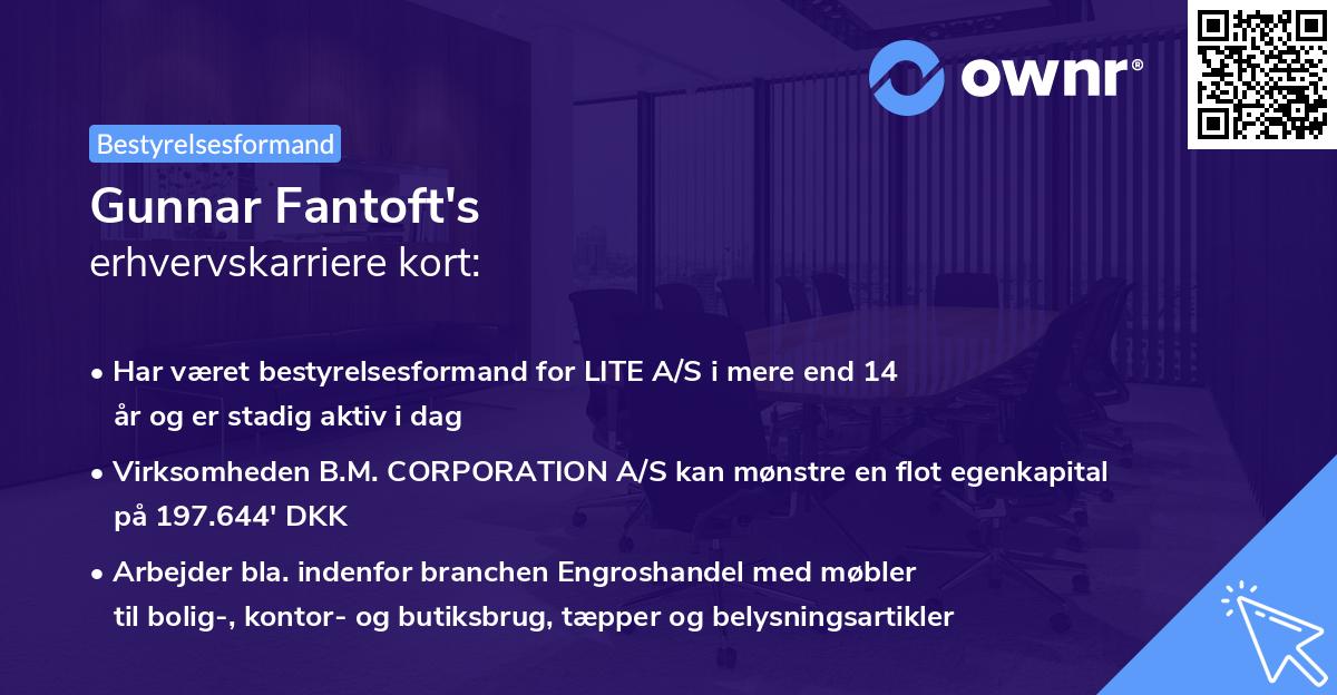 Gunnar Fantoft's erhvervskarriere kort