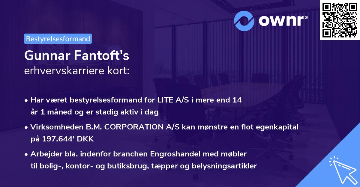 Gunnar Fantoft's erhvervskarriere kort