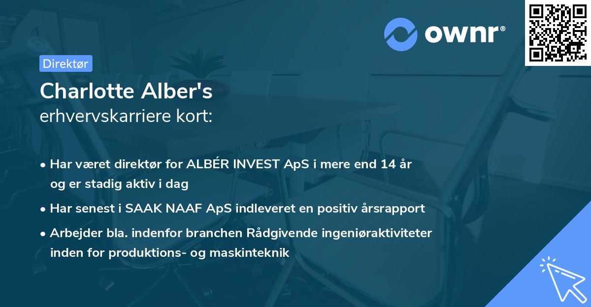 Charlotte Alber's erhvervskarriere kort