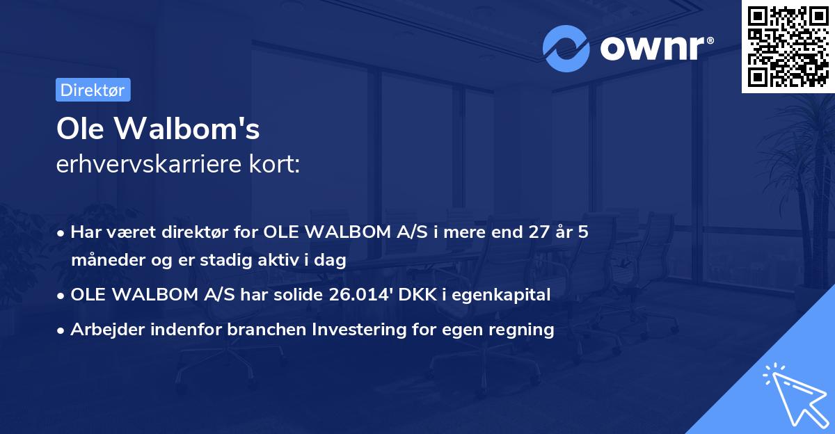 Ole Walbom's erhvervskarriere kort