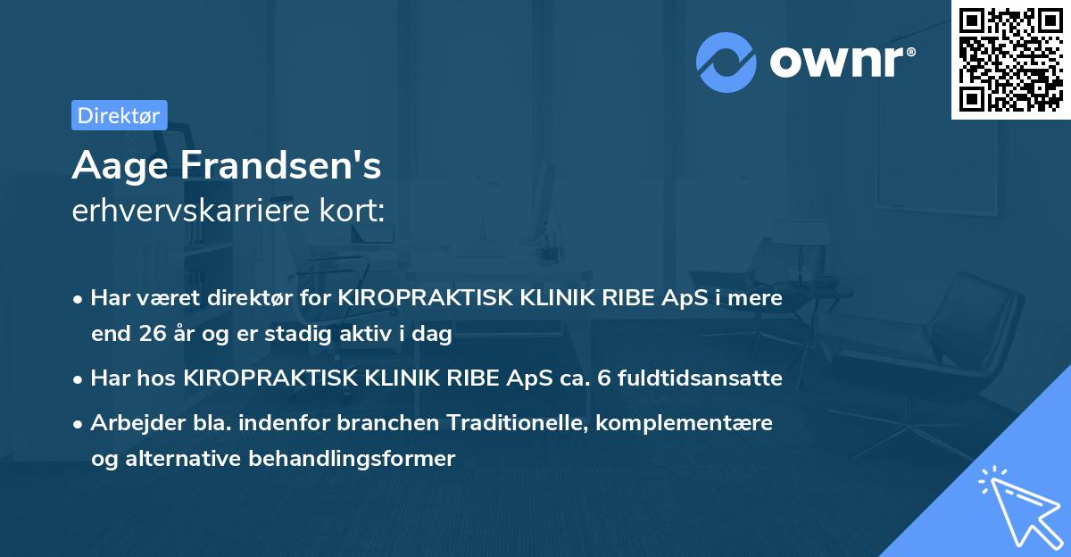 Aage Frandsen's erhvervskarriere kort