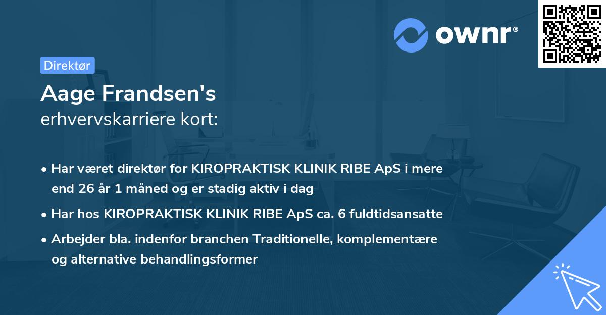 Aage Frandsen's erhvervskarriere kort