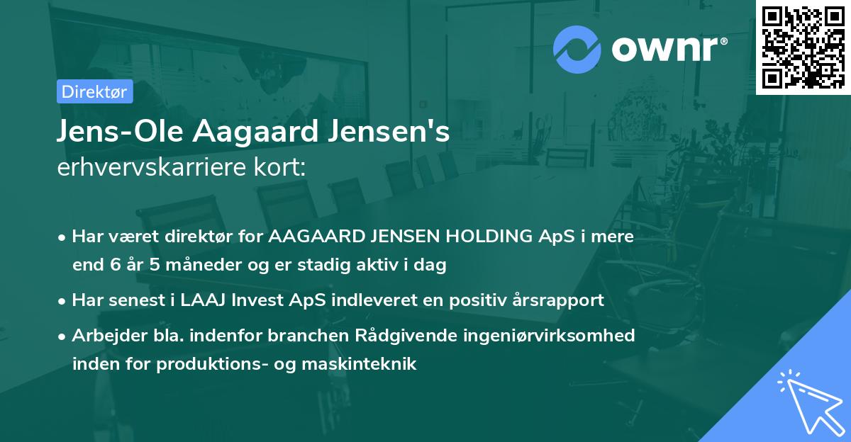 Jens-Ole Aagaard Jensen's erhvervskarriere kort