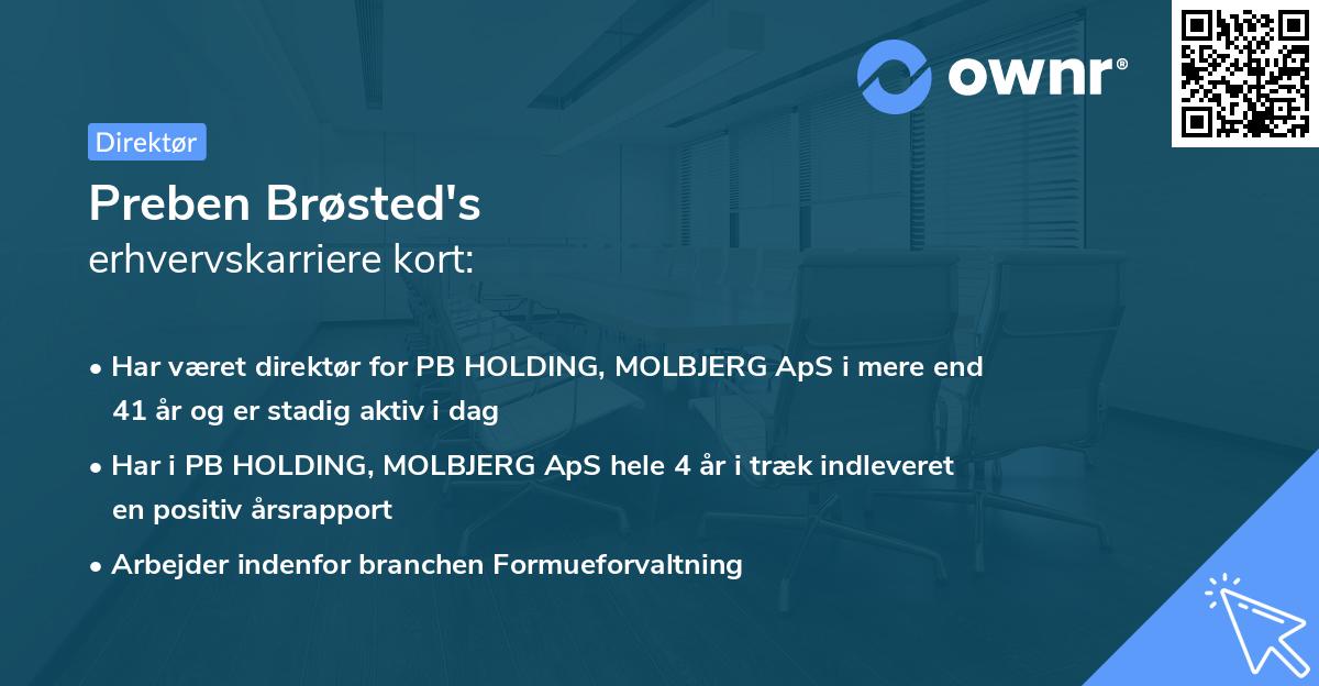 Preben Brøsted's erhvervskarriere kort