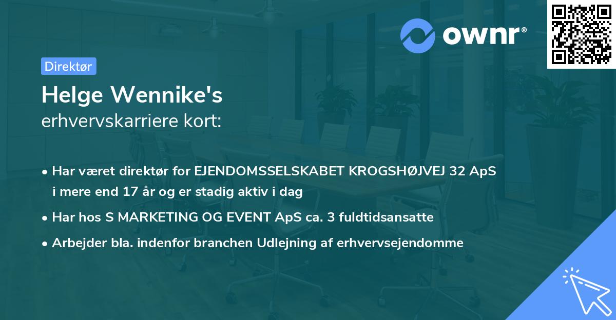 Helge Wennike's erhvervskarriere kort