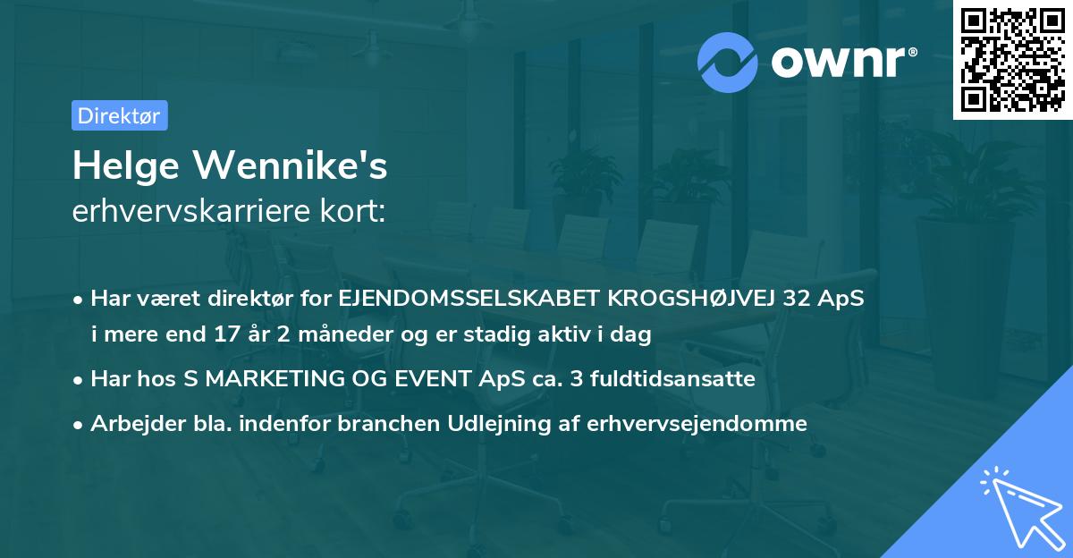 Helge Wennike's erhvervskarriere kort