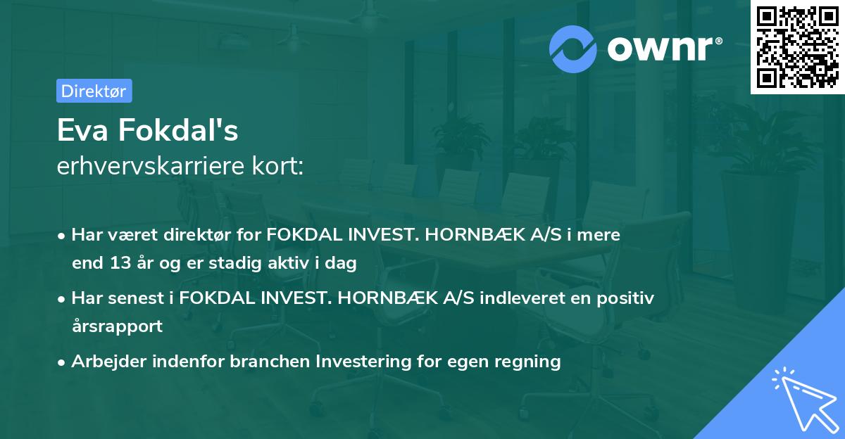 Eva Fokdal's erhvervskarriere kort
