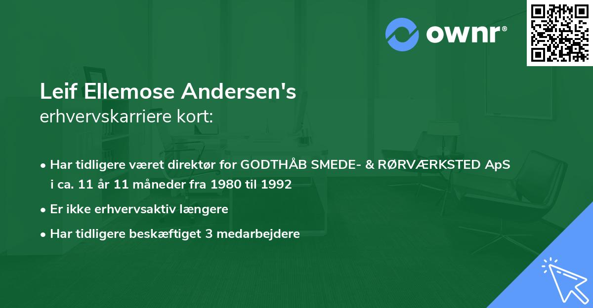 Leif Ellemose Andersen's erhvervskarriere kort